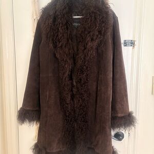 Vintage Adler Collection Penny Lane Afghan Brown Suade Lamb Fur